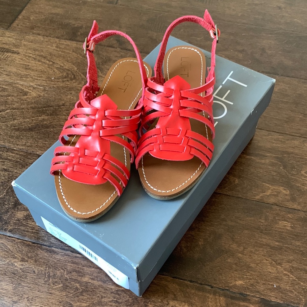NIB LOFT Red Huaracha Slingback Sandals Size 6.5